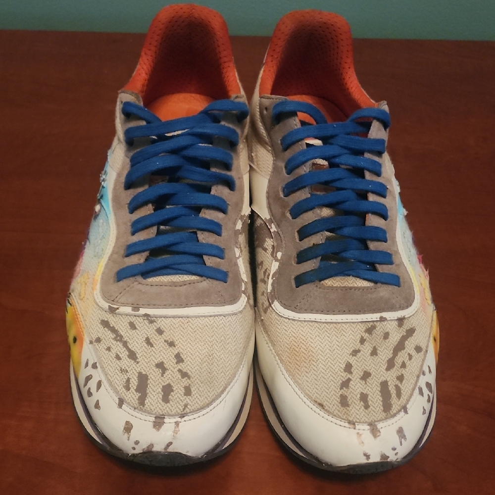 Etro Gray and Blue Men's Sneakers